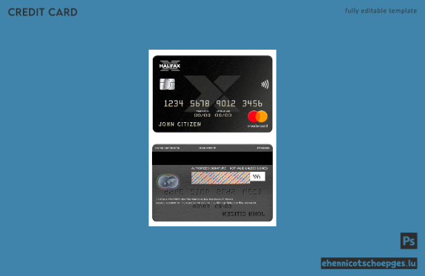 Beispielvorschau der Halifax Bank Mastercard (Vereinigtes Königreich)